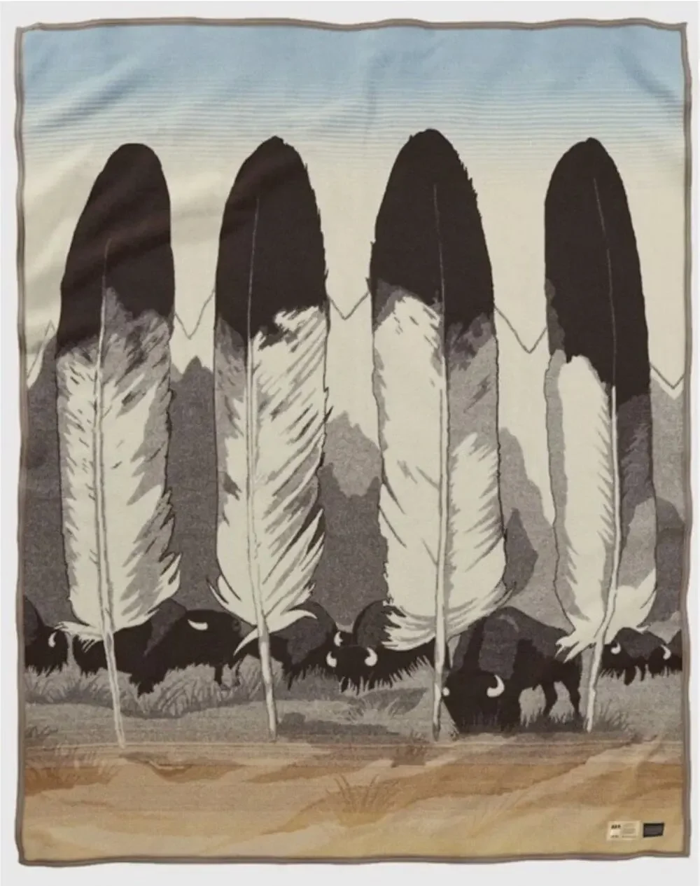 In Their element Pendleton Blanket Robe Beaver State Bison Feather 60”x76”
